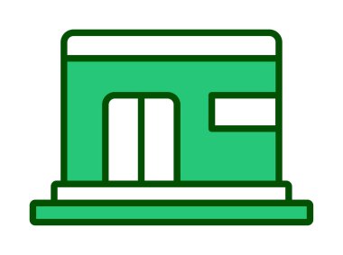 Sığınak düz ikon vektör çizimi