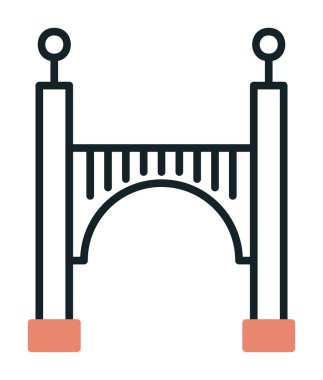 köprü düz simgesi, vektör illüstrasyon tasarımı 