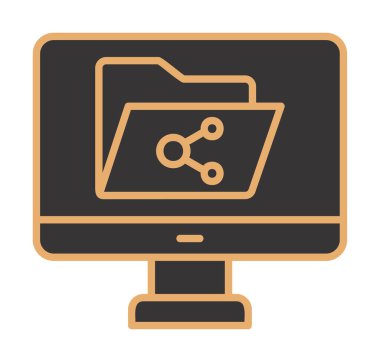 Basit Dosya Paylaşımı simgesi, vektör illüstrasyonu