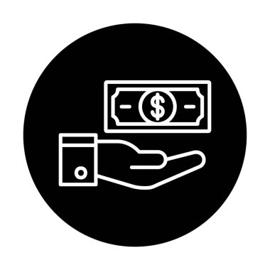 Dolar el simgesi vektör illüstrasyonunda