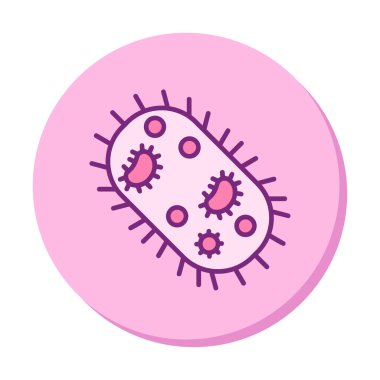 düz mikroorganizma ikon vektör çizimi 