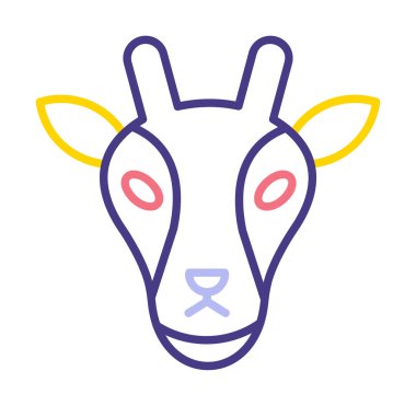 Zürafa baş web simgesi, vektör illüstrasyonu 