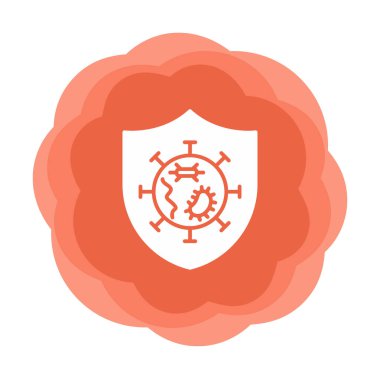 Mikroplar Korunan Kalkan ikon vektör çizimi