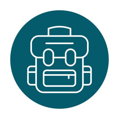 sırt çantası simgesi vektör illüstrasyonu