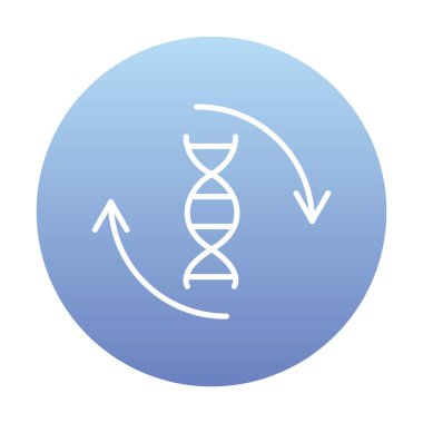 DNA ikon vektör çiziminin basit düz molekülü