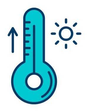 Termometre web simgesi, vektör çizim 