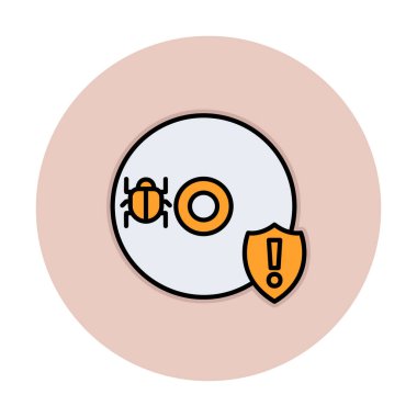 Cd Virüs simgesinin vektör çizimi 