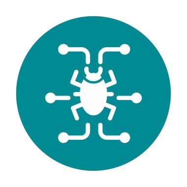 Basit dijital virüs simgesi, vektör illüstrasyonu