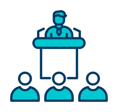 Basit Konferans simgesi, vektör illüstrasyonu