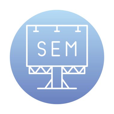 SEM ile Billboard simgesinin vektör illüstrasyonu  