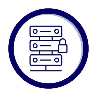 Sunucu simgesi illüstrasyonunu kilitle