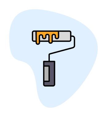 Modern Paint Roller simgesinin vektör çizimi              