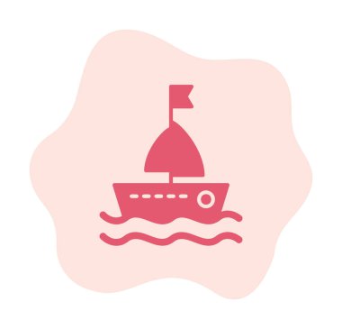 Basit yelkenli ikonu vektör illüstrasyonu