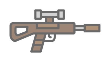 Basit Keskin Nişancı Tüfeği simgesi, vektör çizimi