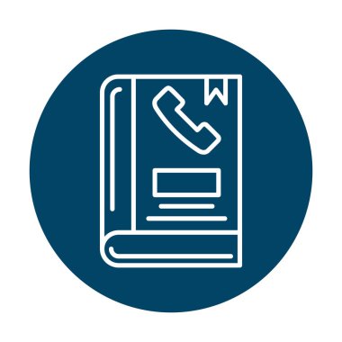 Telefon Rehberi düz simgesi, vektör çizim