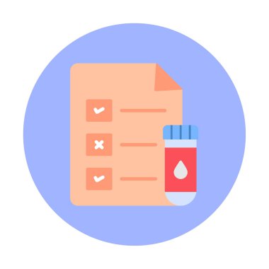 Tıbbi Test Raporu ikon vektör illüstrasyonu 