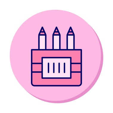 Renkli Kalem simgesi vektör illüstrasyonu