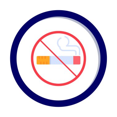 Basit sigara içilmeyen simge, vektör illüstrasyonu