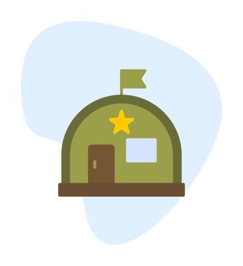 Basit Askeri Depo simgesi, vektör illüstrasyonu