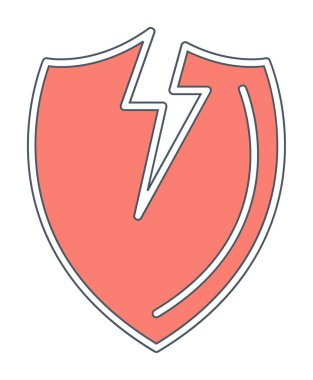 Kırık Kalkan simgesi. vektör illüstrasyonu 