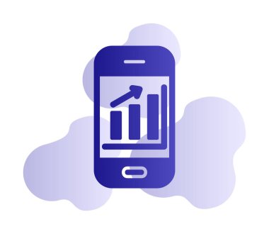 akıllı telefon ekran vektör simgeleri üzerinde analiz