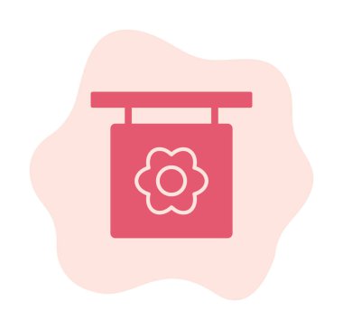 Basit çiçek simgesi, vektör illüstrasyonu