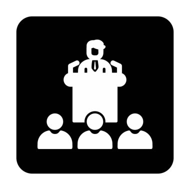 Basit Konferans simgesi, vektör illüstrasyonu