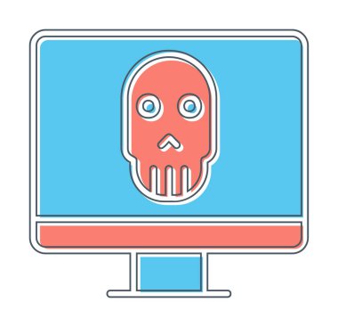 Ölü Bilgisayar Ekran simgesi, vektör illüstrasyonu 