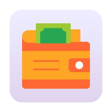 Cüzdan. Web simgesi basit vektör çizimi tasarımı