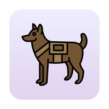 Askeri Köpek simgesi vektör illüstrasyonu