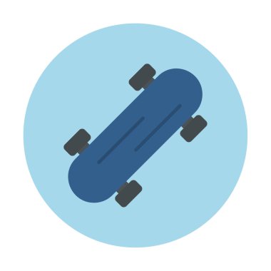 Basit kaykay simgesi, vektör illüstrasyonu