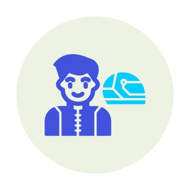 Araba Yarışçısı simgesi, vektör illüstrasyonu 