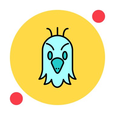 düz papağan başı logo vektör çizimi