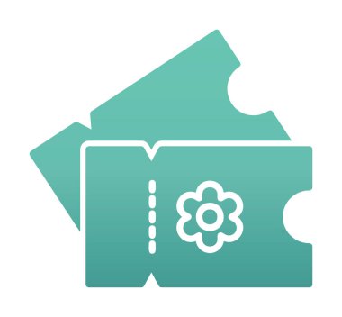 bilet simgesi, vektör illüstrasyonu basit tasarım