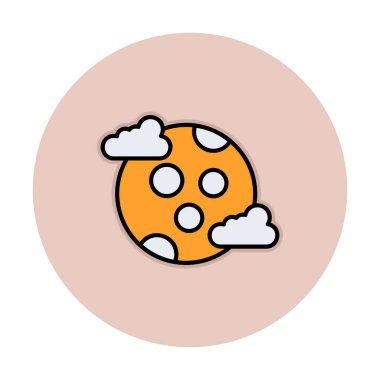 Dolunay düz ikonu. vektör illüstrasyonu 