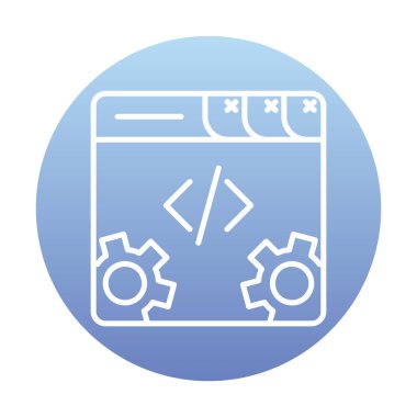 Basit programlama kodu optimizasyon simgesi, vektör illüstrasyonu