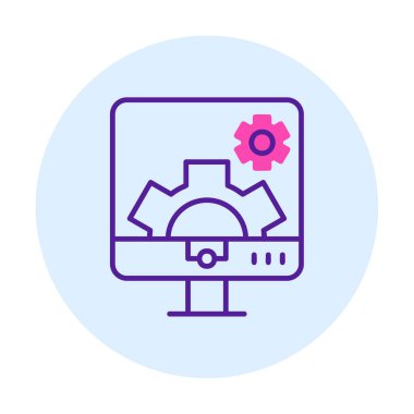 Bilgisayar ayarları simgesi, vektör çizim