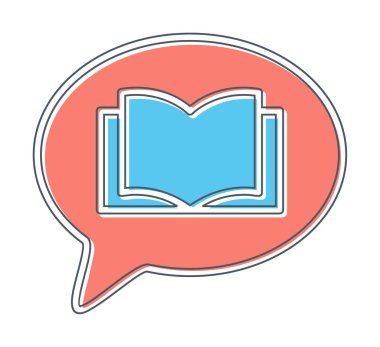 Sohbet kitabı simgesi, vektör illüstrasyonu