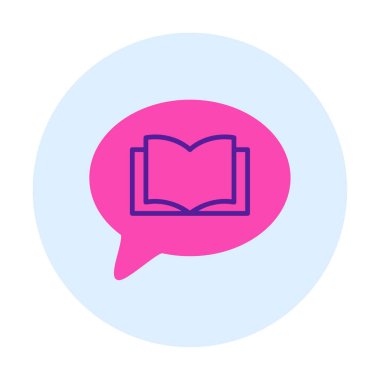 Sohbet kitabı simgesi, vektör illüstrasyonu