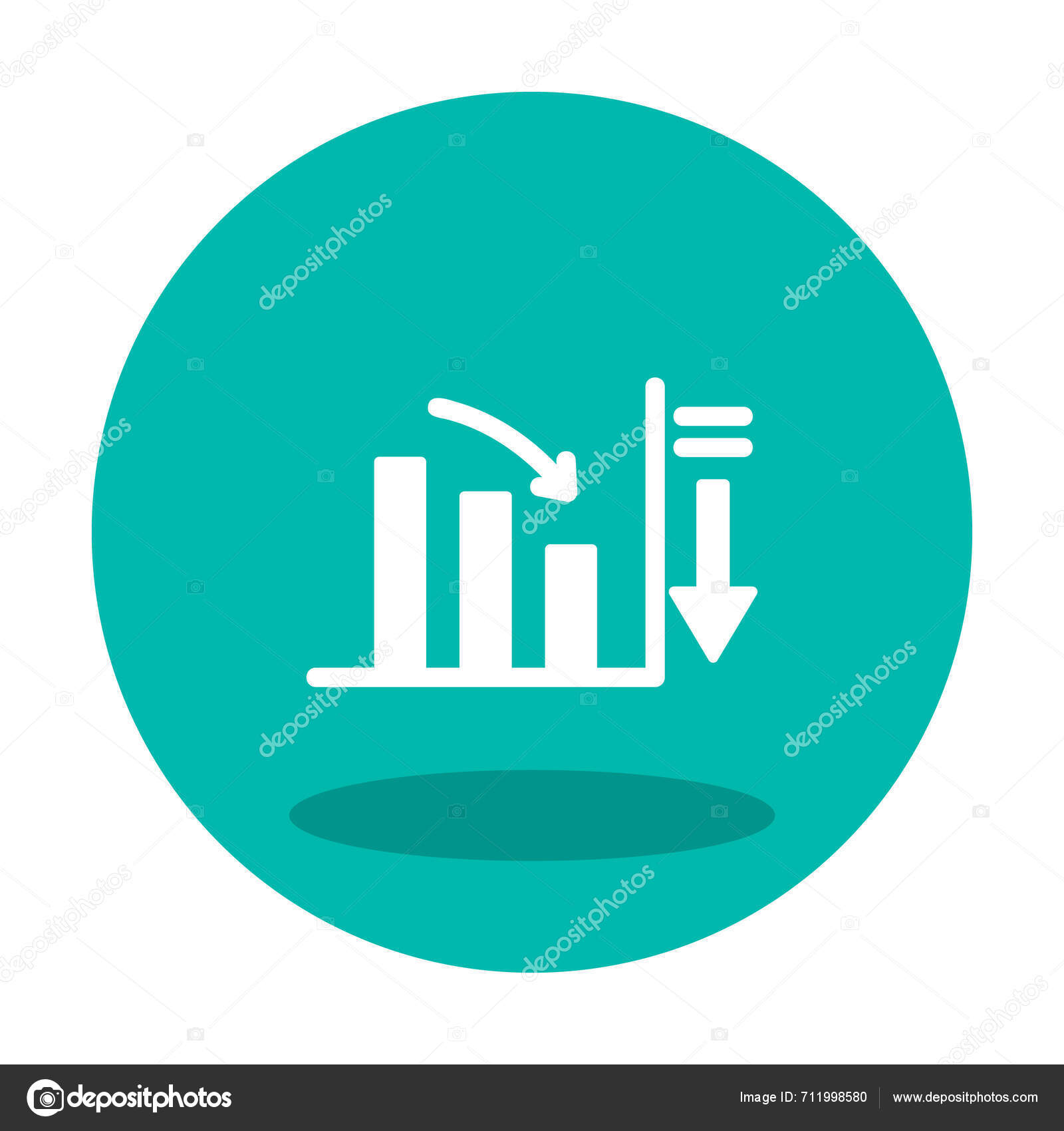 Simple Diminuer Icône Graphique Illustration Vectorielle
