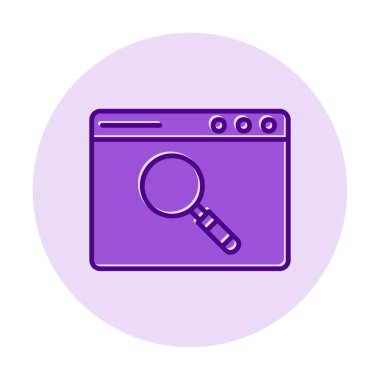 Basit Tarayıcı Arama simgesi, vektör illüstrasyonu