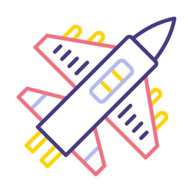 Askeri Uçak ikonu vektör illüstrasyonu