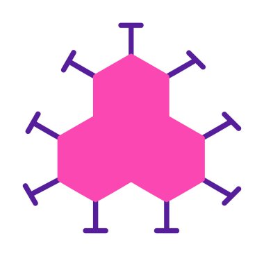 Basit molekül simgesi, vektör illüstrasyonu