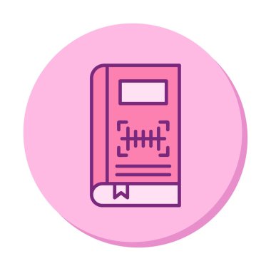 Barkod simgesi olan kitabın vektör illüstrasyonu  