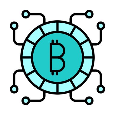 Basit bitcoin simgesi, vektör illüstrasyonu