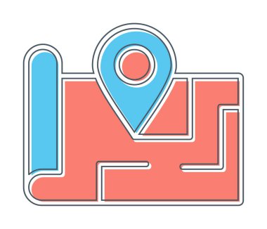 Konum iğnesi, vektör illüstrasyonlu harita simgesi