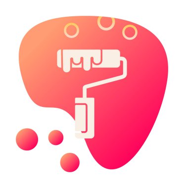 Modern Paint Roller simgesinin vektör çizimi              