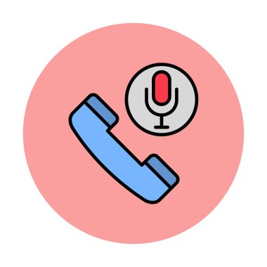 Basit Arama Kaydı simgesi, vektör illüstrasyonu