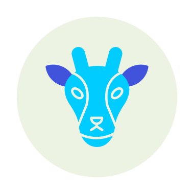 Zürafa baş web simgesi, vektör illüstrasyonu 