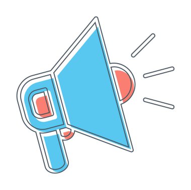 megafon ikonu. Hoparlör vektör illüstrasyonu. düz dizayn